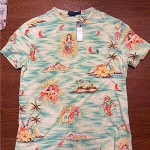 Polo by Ralph Lauren Green and Red Short Sleeve Tee